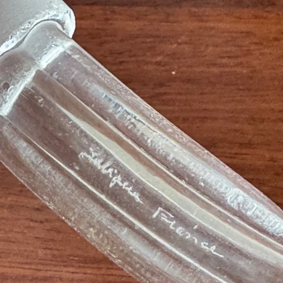 Signed Lalique Crystal Flower Perfume Stopper – Frosted Clear – France - Picture 14 of 16